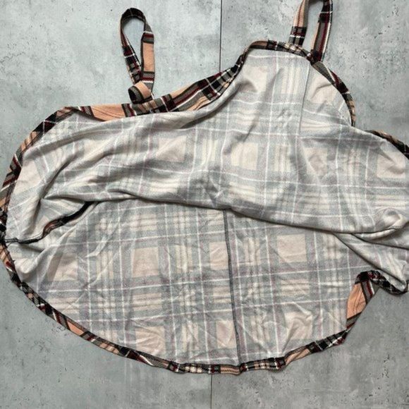Shein Womens Curve Jumper Skirt Size 4XL Pink Plaid Overalls Side Zip EUC‎ - Picture 4 of 11